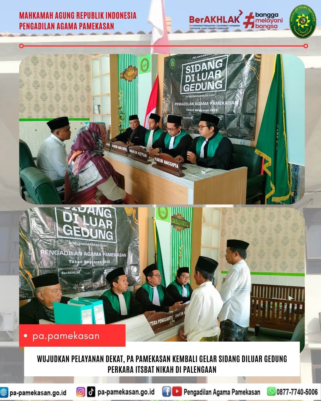 Wujudkan Pelayanan Dekat: PA Pamekasan Kembali Gelar Sidang Diluar Gedung Perkara Itsbat Nikah di Palengaan